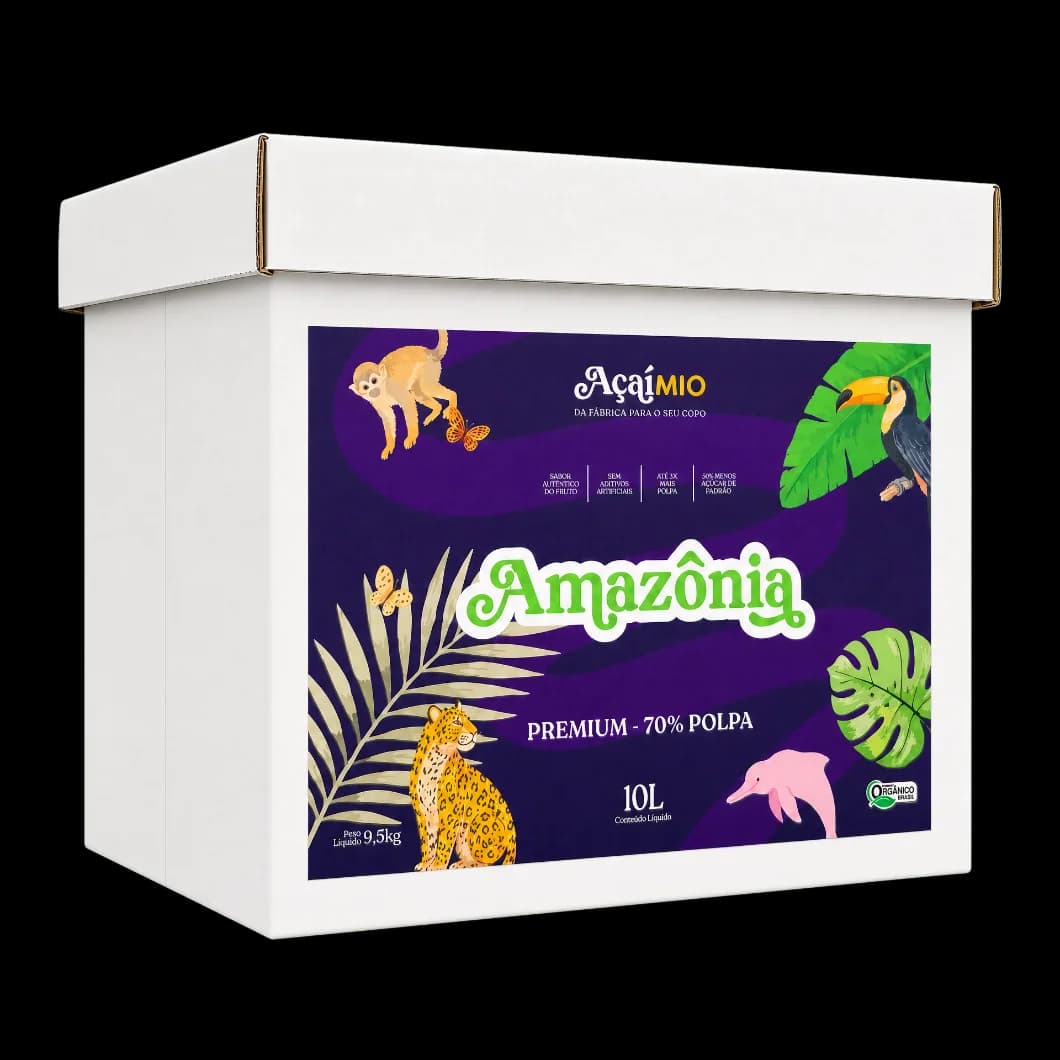 Caixa 10L do açaí Amazônia Premium, 70% polpa